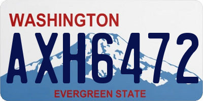 WA license plate AXH6472