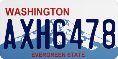 WA license plate AXH6478