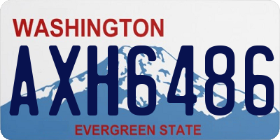 WA license plate AXH6486