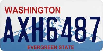 WA license plate AXH6487