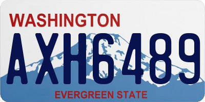 WA license plate AXH6489