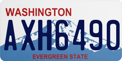 WA license plate AXH6490
