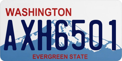 WA license plate AXH6501