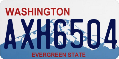 WA license plate AXH6504