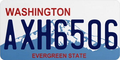 WA license plate AXH6506