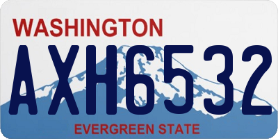 WA license plate AXH6532