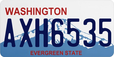 WA license plate AXH6535