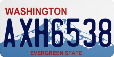 WA license plate AXH6538