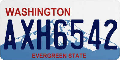 WA license plate AXH6542