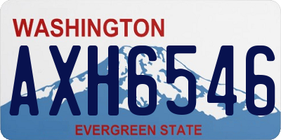 WA license plate AXH6546