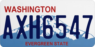 WA license plate AXH6547