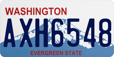 WA license plate AXH6548