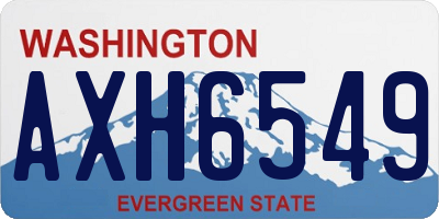 WA license plate AXH6549