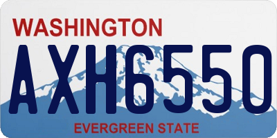 WA license plate AXH6550