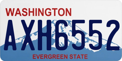 WA license plate AXH6552