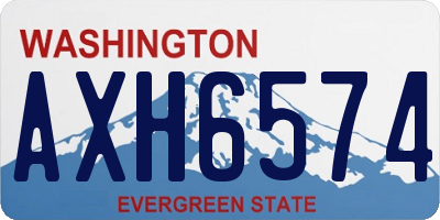 WA license plate AXH6574