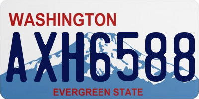 WA license plate AXH6588