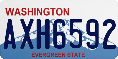 WA license plate AXH6592