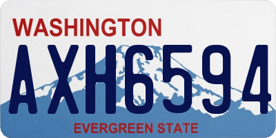 WA license plate AXH6594