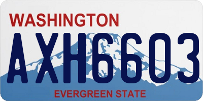 WA license plate AXH6603