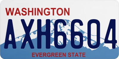 WA license plate AXH6604