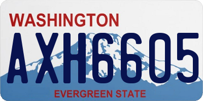WA license plate AXH6605
