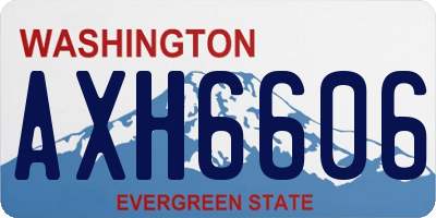 WA license plate AXH6606