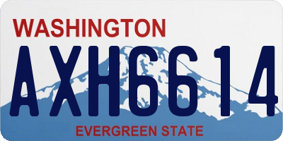 WA license plate AXH6614