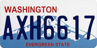 WA license plate AXH6617