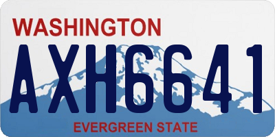 WA license plate AXH6641