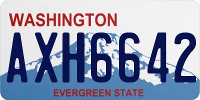 WA license plate AXH6642