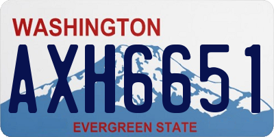 WA license plate AXH6651