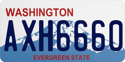 WA license plate AXH6660