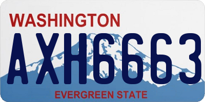 WA license plate AXH6663