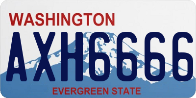 WA license plate AXH6666