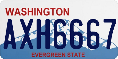 WA license plate AXH6667