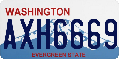 WA license plate AXH6669