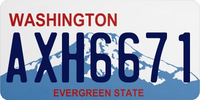 WA license plate AXH6671