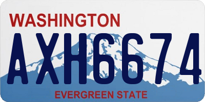WA license plate AXH6674
