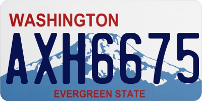 WA license plate AXH6675