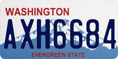 WA license plate AXH6684