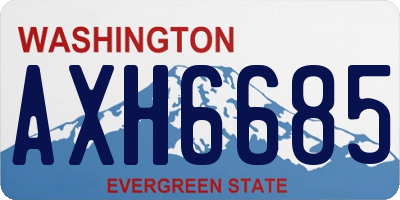 WA license plate AXH6685