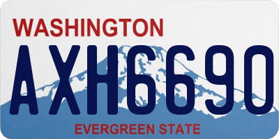 WA license plate AXH6690