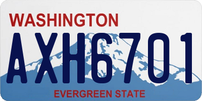 WA license plate AXH6701