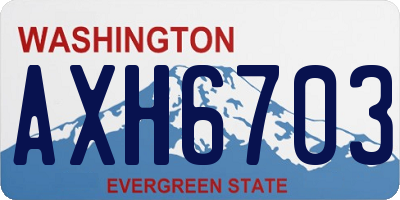 WA license plate AXH6703