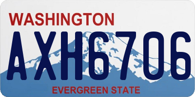 WA license plate AXH6706