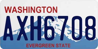 WA license plate AXH6708