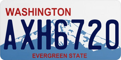WA license plate AXH6720