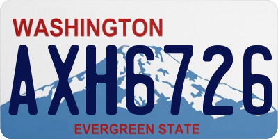 WA license plate AXH6726