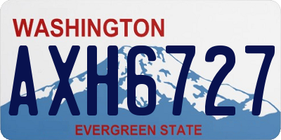 WA license plate AXH6727